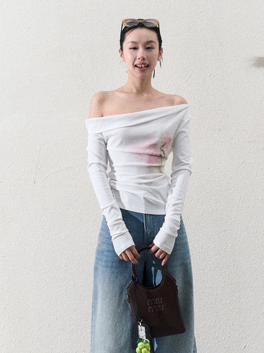 Áo bẹt vai trắng